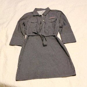 Vineyard Vines Dark Navy/White Gingham Dress sz 16